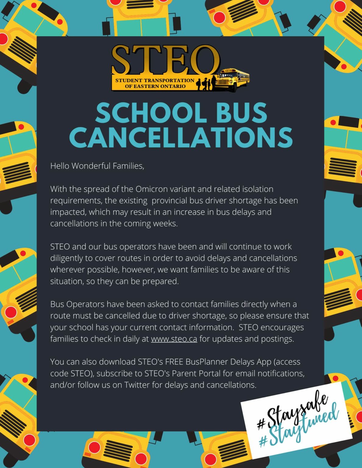 STEO DELAYS AND CANCELLATIONS Facebook Post January 2022 Min 1187x1536 